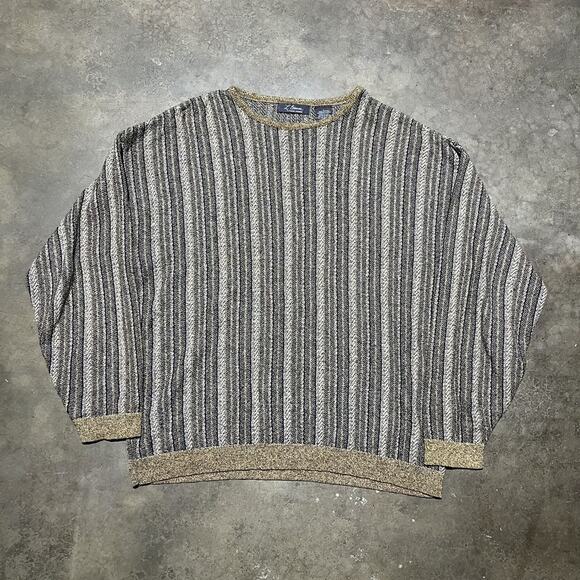 Vintage Other - Vintage 90s L. Etienne Beige 3D Knit Pattern Sweater